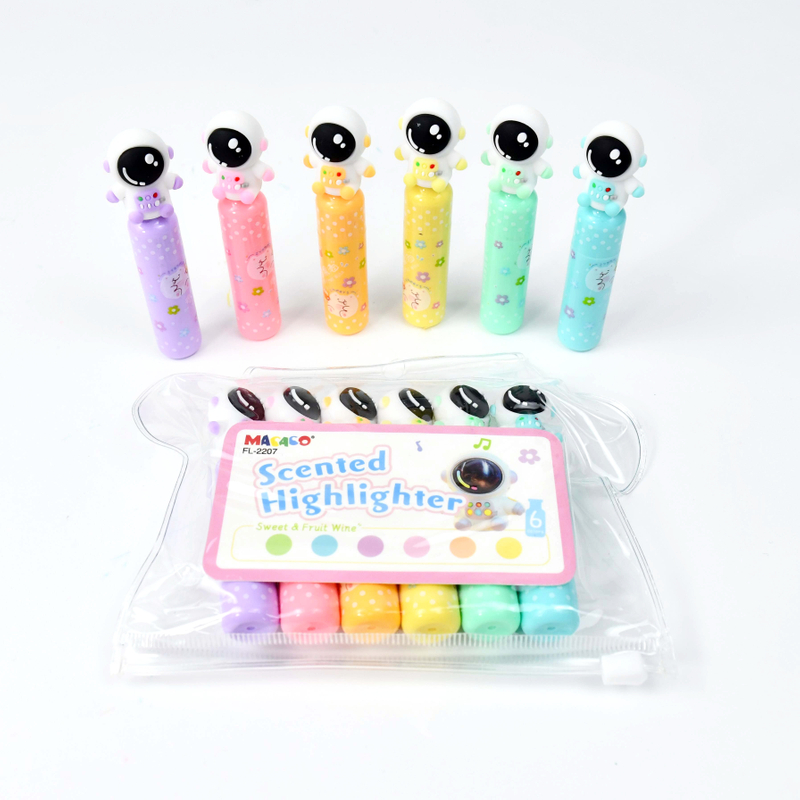 #2207 Mini scented Highlighter Sweet & Fruit Special-shaped silicone gel tip highlighter