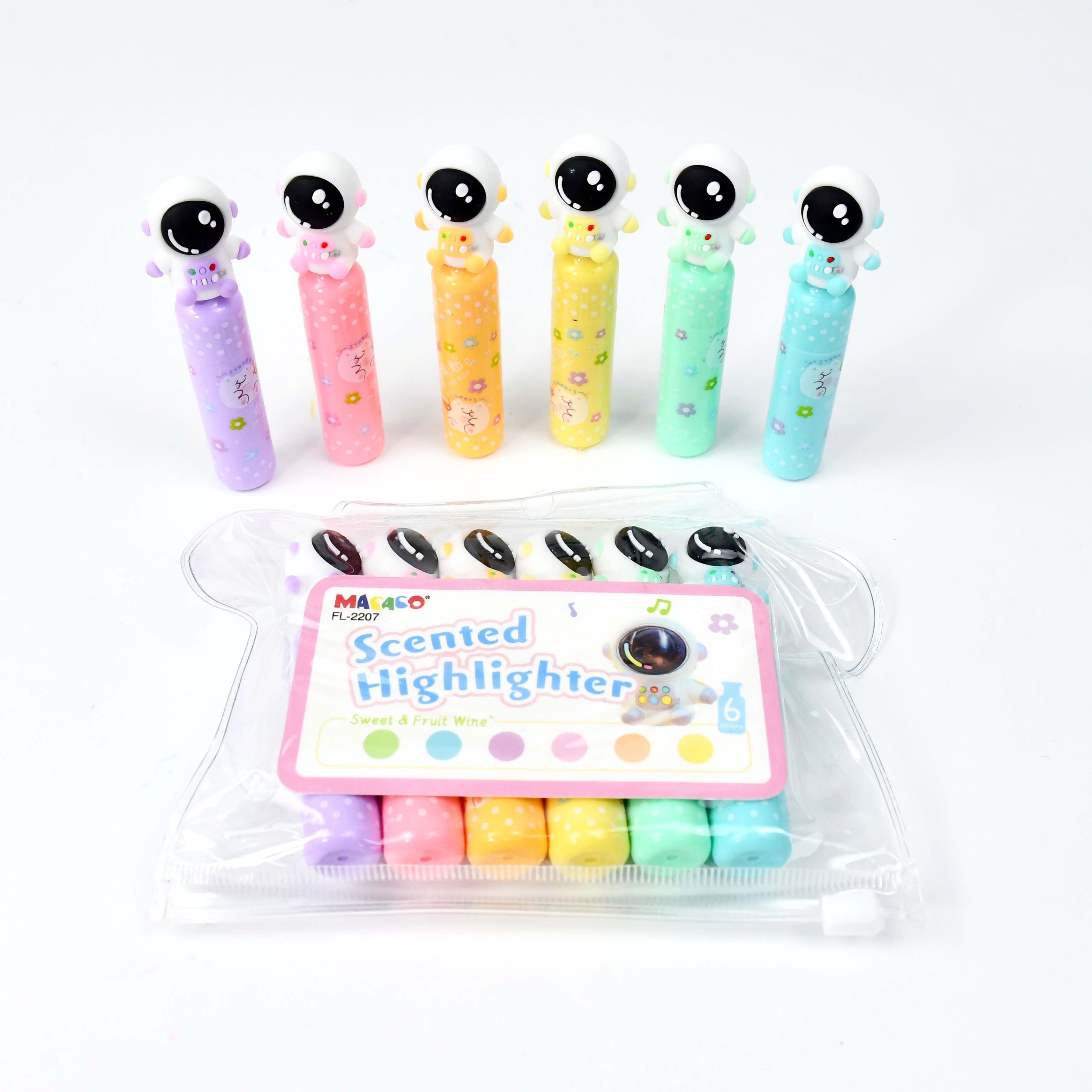 #2207 Mini scented Highlighter Sweet & Fruit Special-shaped silicone gel tip highlighter