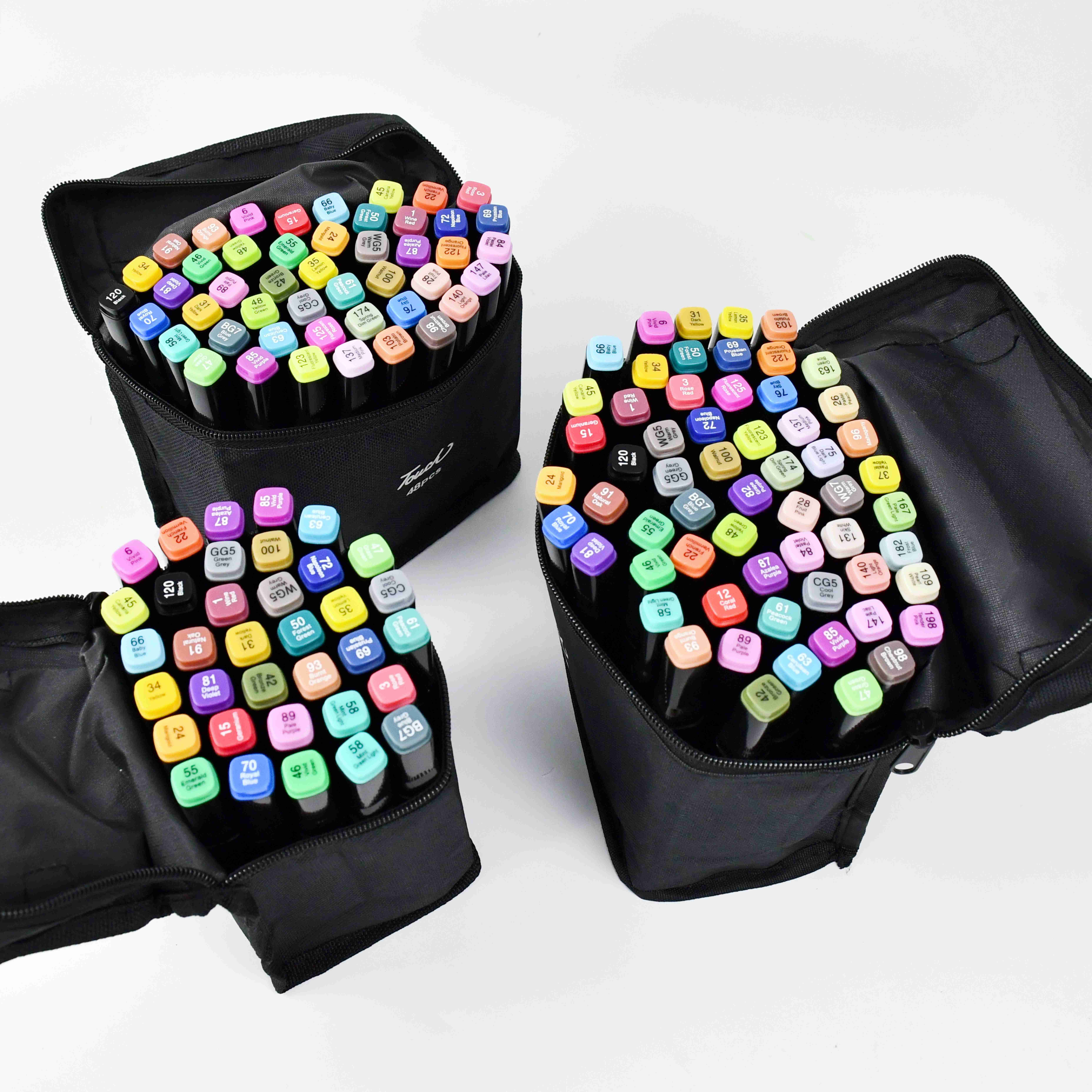 #8001 Double tip Maker bright colors zipper bag art drawing painting maker