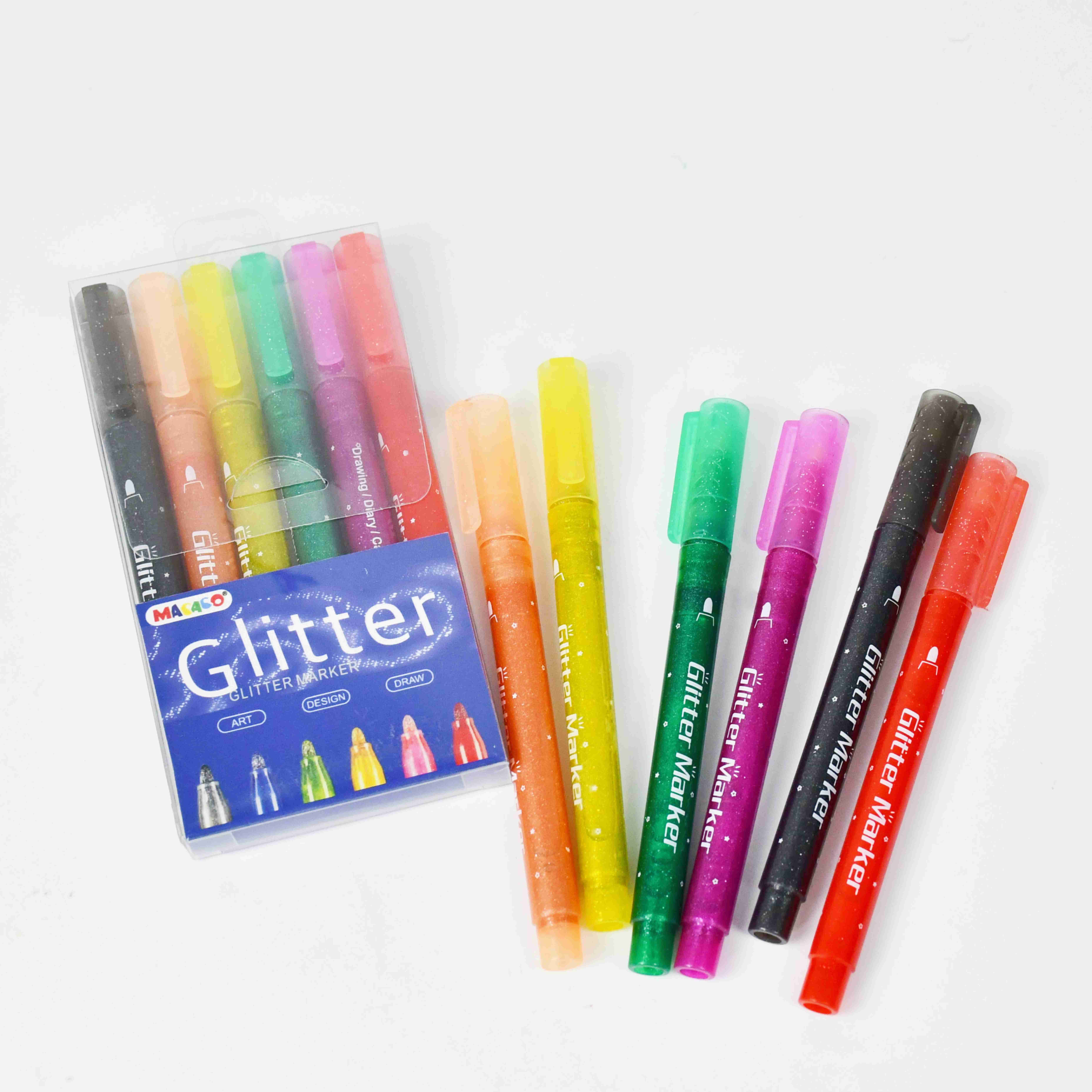 #8021G Glitter Marker color art drawing painting marker thick fiber tip