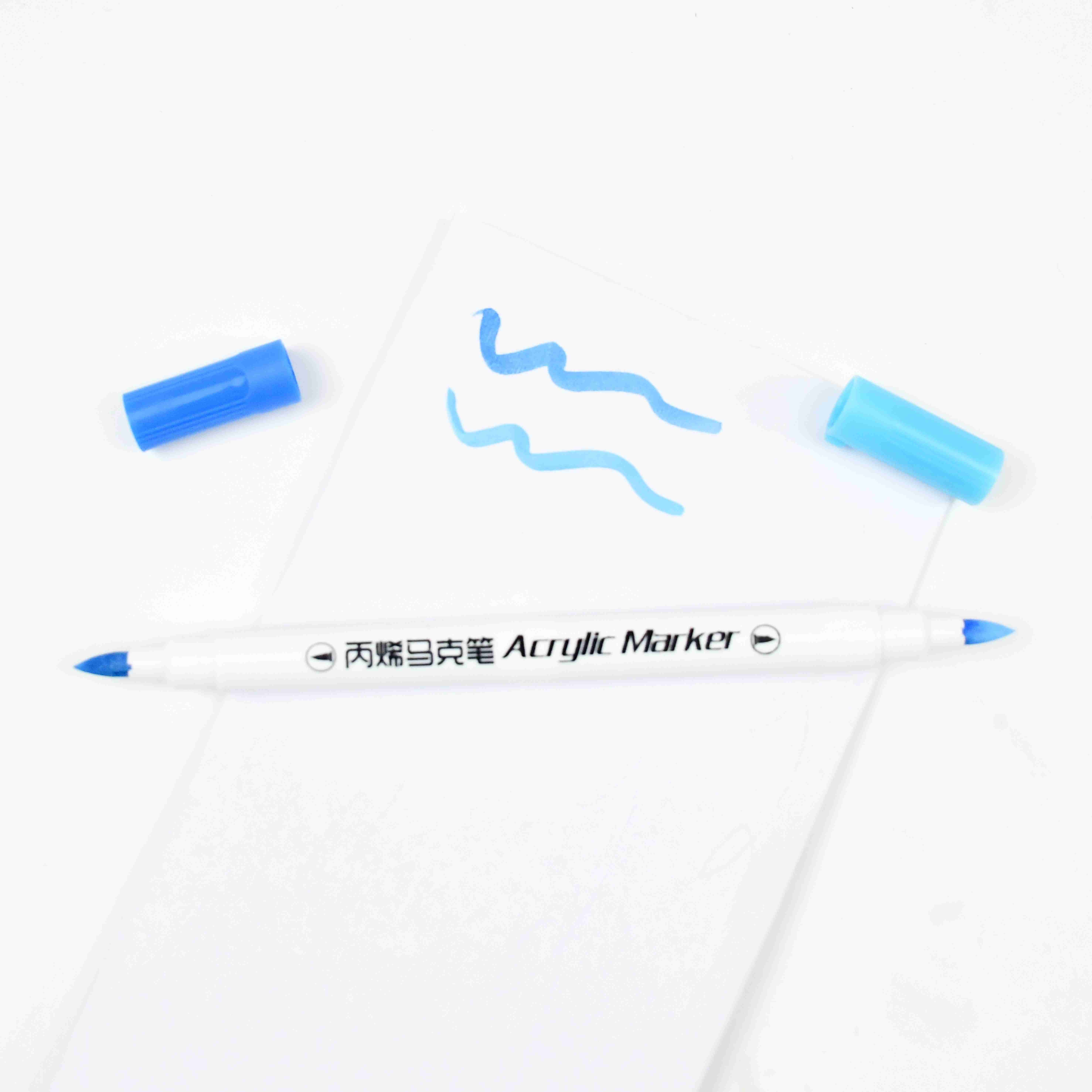 #7978A Acrylic Marker Double  side & double color art drawing painting matker thick fiber tip