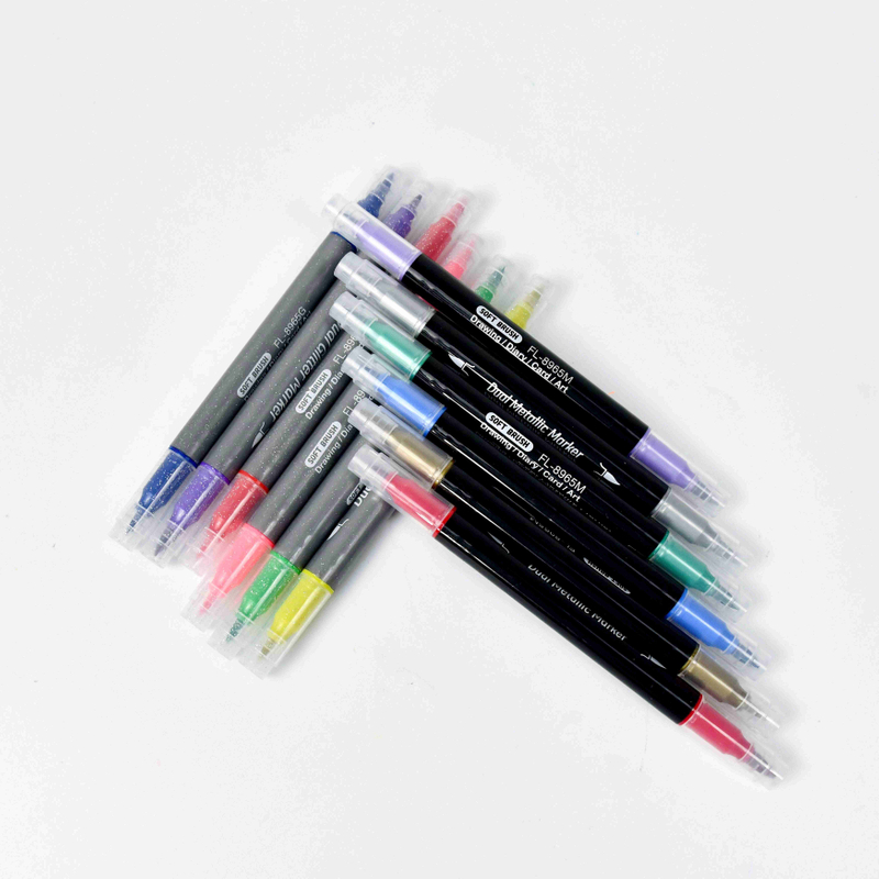 #8965GM Marker Glitter and Metallic color art drawing painting marker thick fiber tip