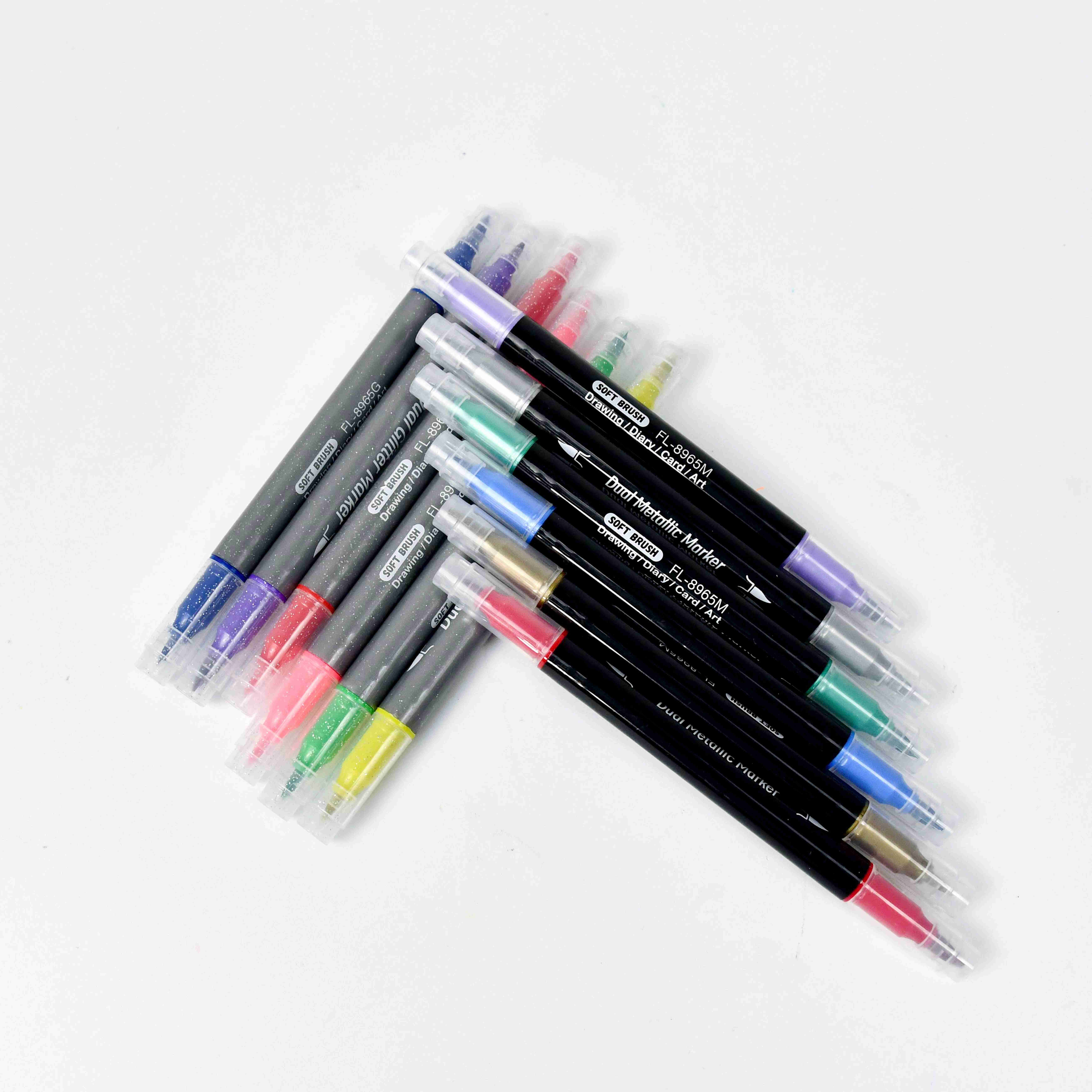 #8965GM Marker Glitter and Metallic color art drawing painting marker thick fiber tip