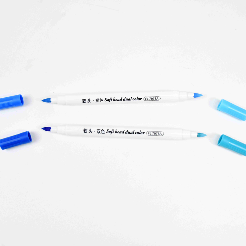 #7978A Acrylic Marker Double  side & double color art drawing painting matker thick fiber tip
