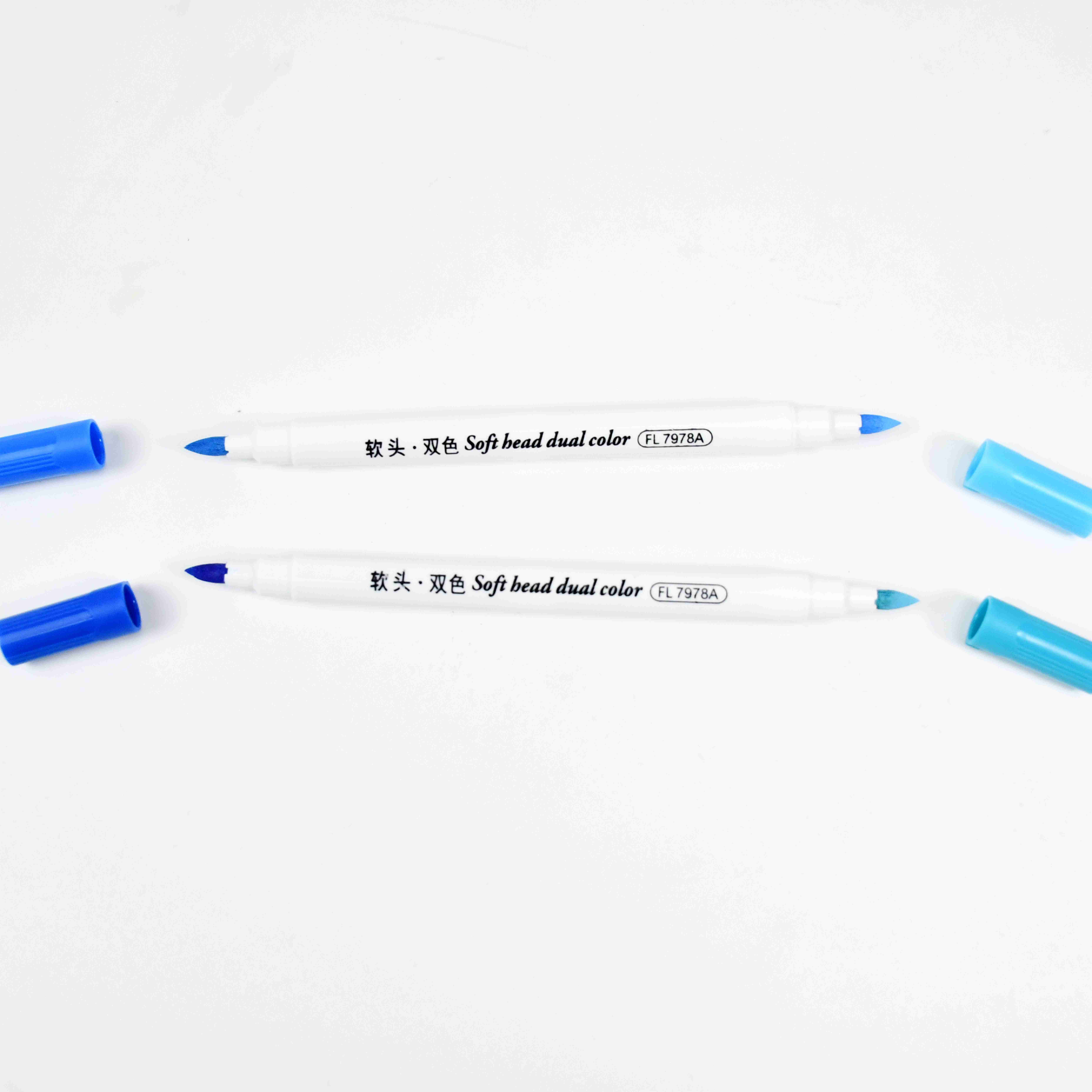 #7978A Acrylic Marker Double  side & double color art drawing painting matker thick fiber tip