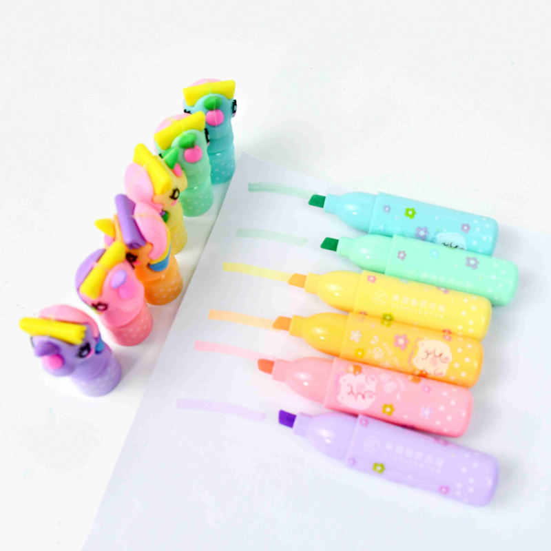 #2206 Mini scented Highlighter Sweet & Fruit Special-shaped silicone gel tip highlighter