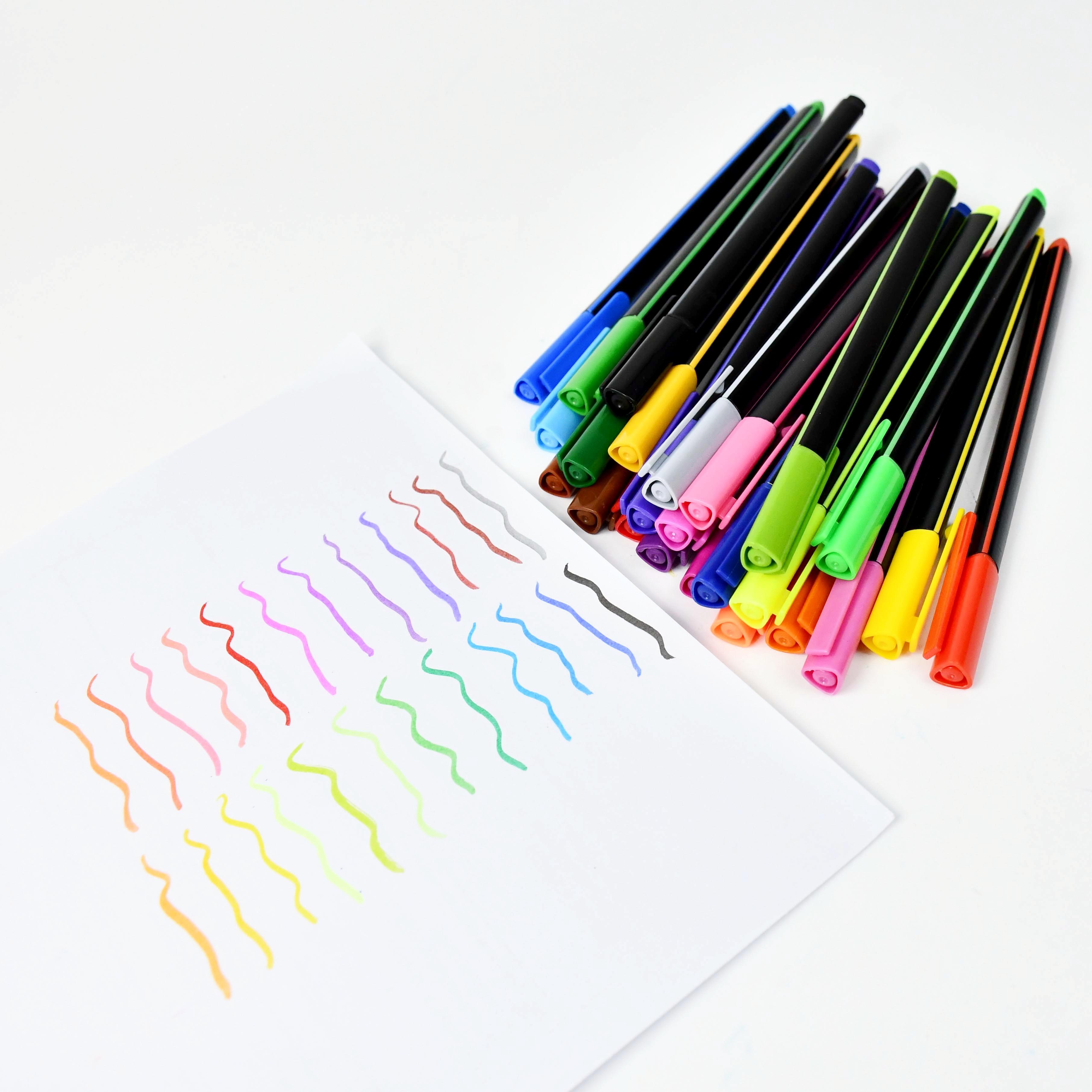 <1066B> Brush Pen（triangle Barrel with Cap Clip）-12&24pcs /pp box