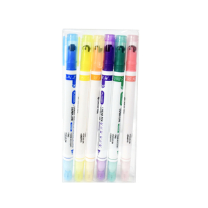 #9009 Double side highlighter - roller 6pcs pet box