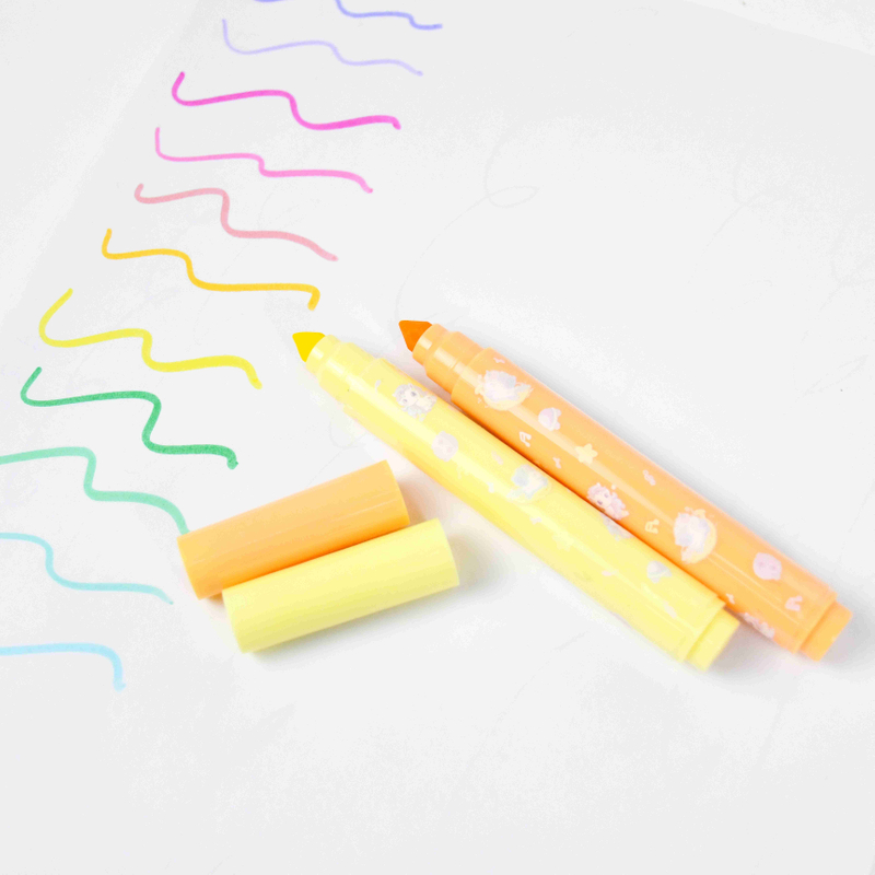 #Scented water color pen colorful zipper bag barrel with heat transfer art 