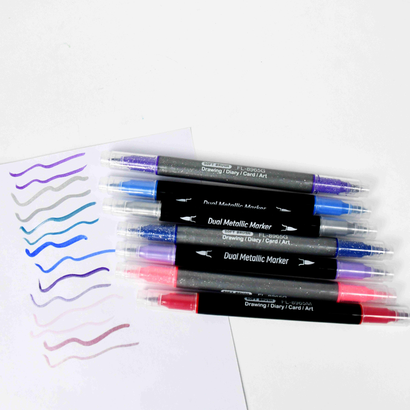 #8965GM Marker Glitter and Metallic color art drawing painting marker thick fiber tip