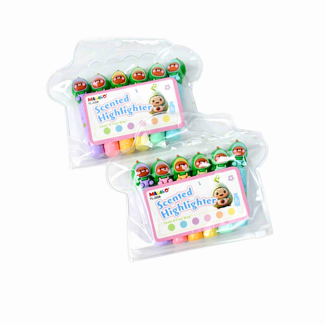 #2208 Mini scented Highlighter Sweet & Fruit Special-shaped silicone gel tip highlighter