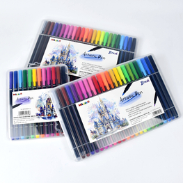 <1066B> Brush Pen（triangle Barrel with Cap Clip）-12&24pcs /pp box