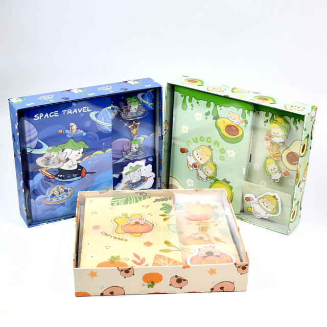 #Notebook set Display box set Gift box Notebook Keychain Memo clip Sticky Notes 
