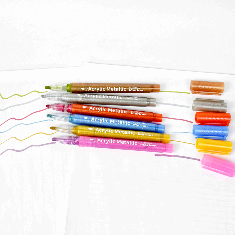 #8021AM Acrylic Marker -Metallic color art drawing painting marker thick fiber tip