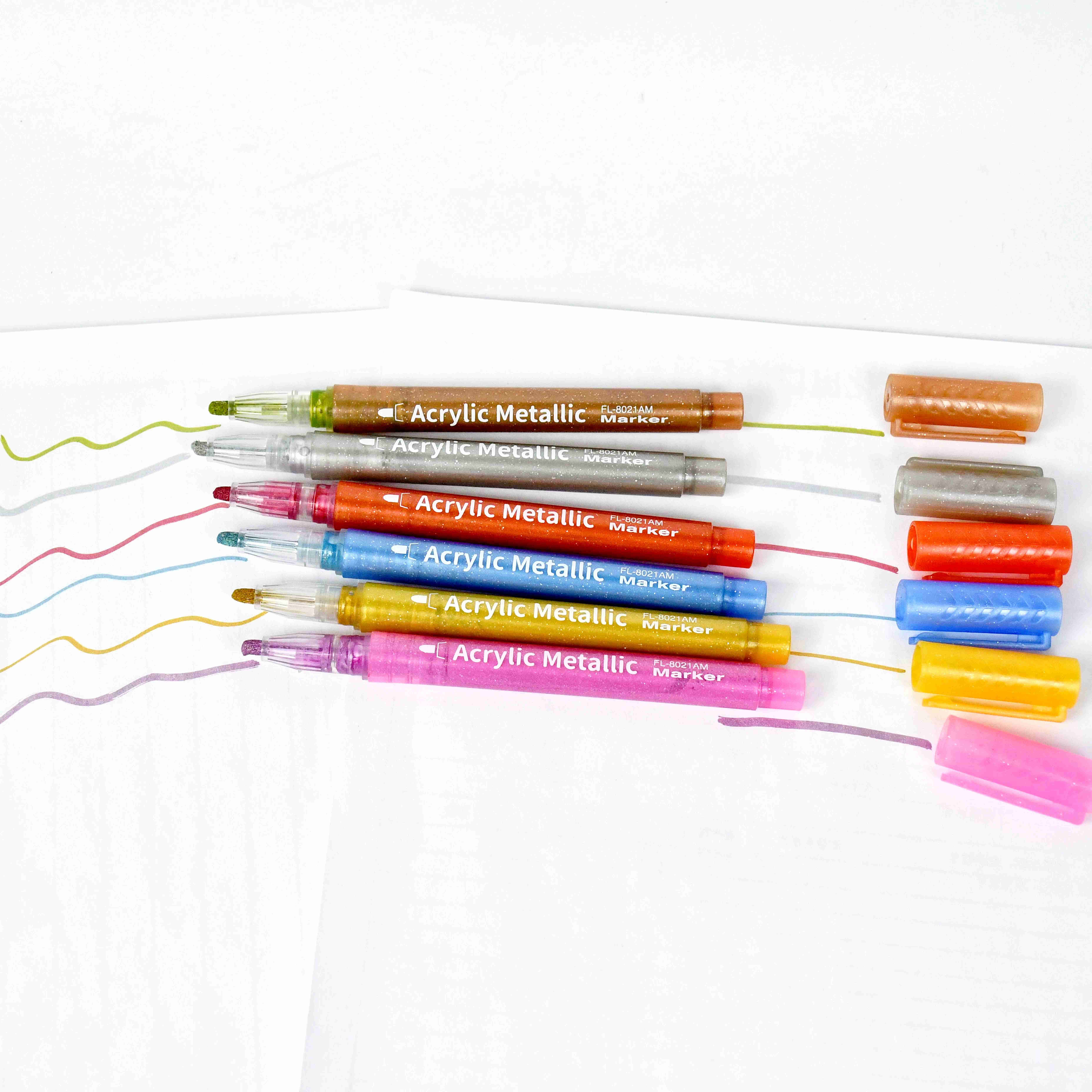 #8021AM Acrylic Marker -Metallic color art drawing painting marker thick fiber tip