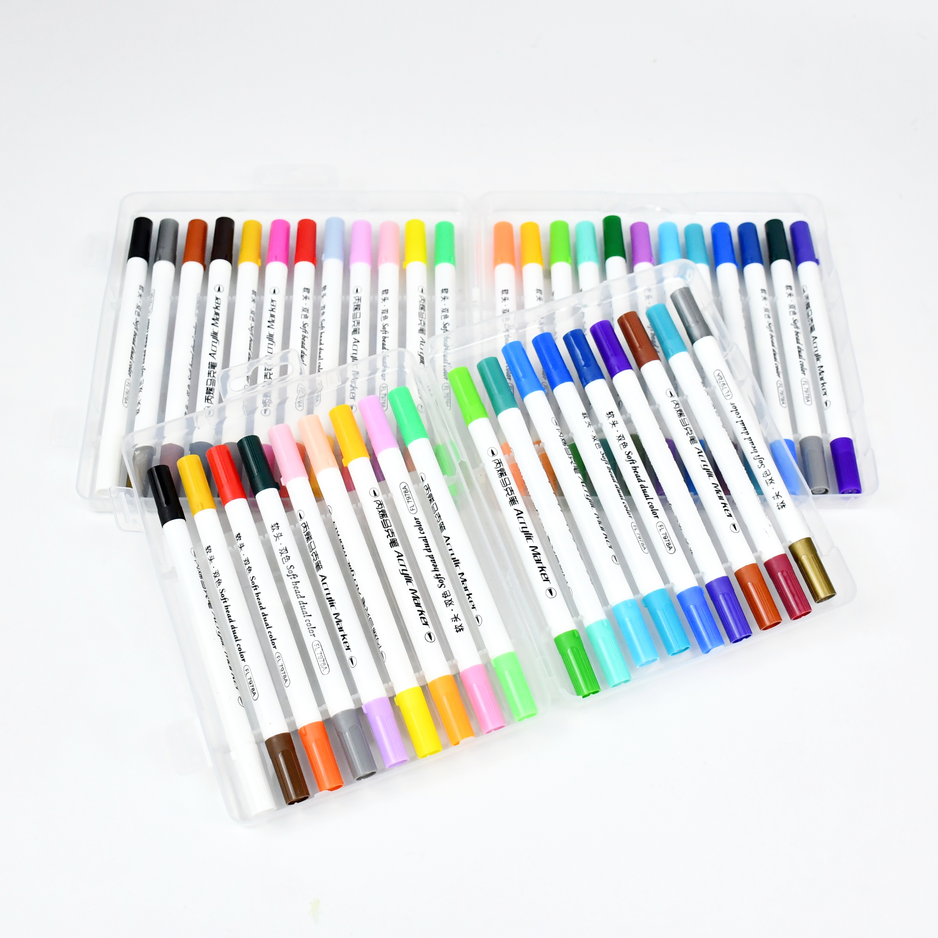 #7978A Acrylic Marker Double  side & double color art drawing painting matker thick fiber tip