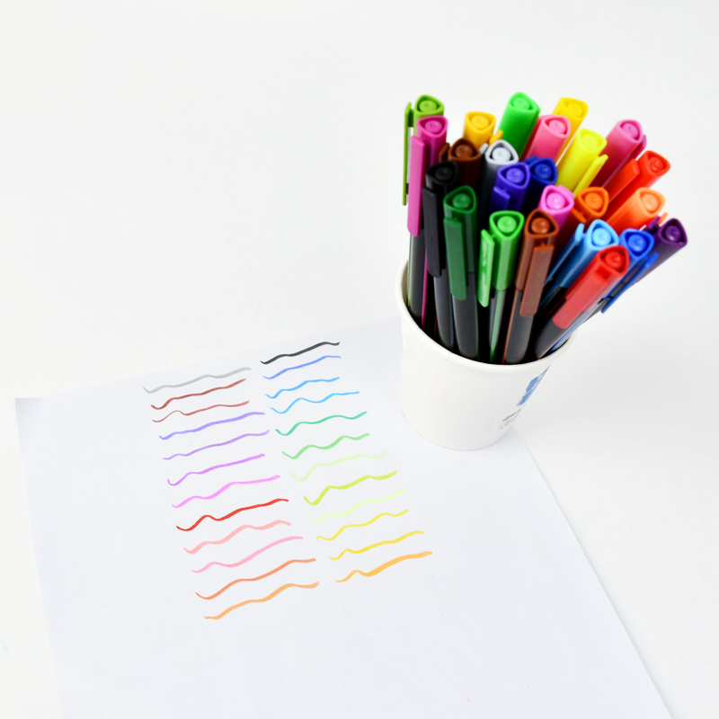 <1066B> Brush Pen（triangle Barrel with Cap Clip）-12&24pcs /pp box