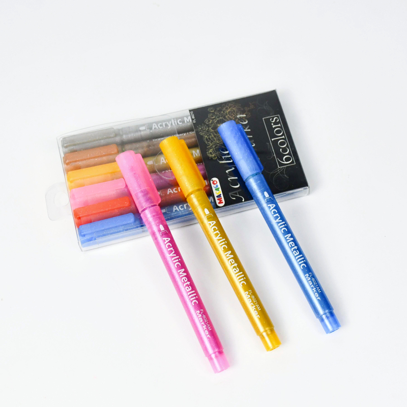 #8021AM Acrylic Marker -Metallic color art drawing painting marker thick fiber tip