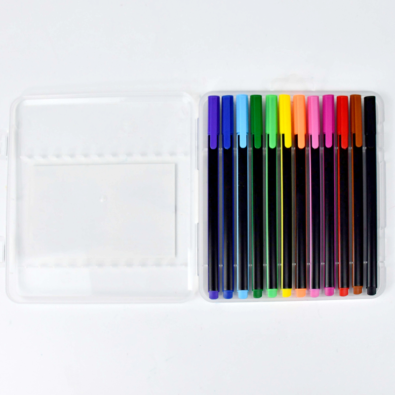 <1066B> Brush Pen（triangle Barrel with Cap Clip）-12&24pcs /pp box