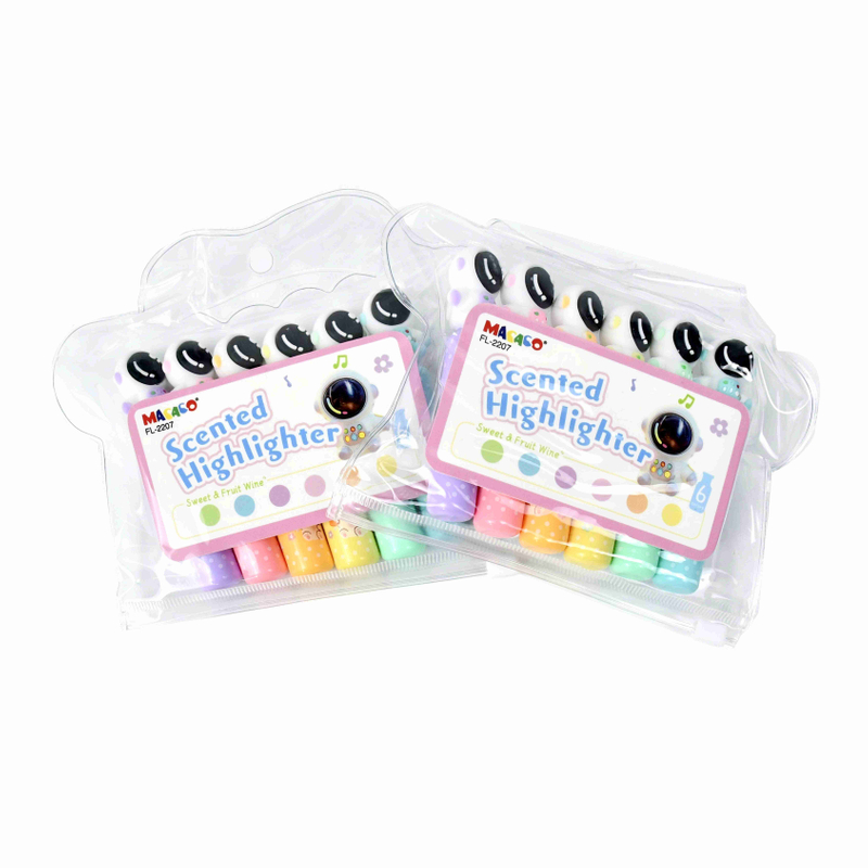 #2207 Mini scented Highlighter Sweet & Fruit Special-shaped silicone gel tip highlighter