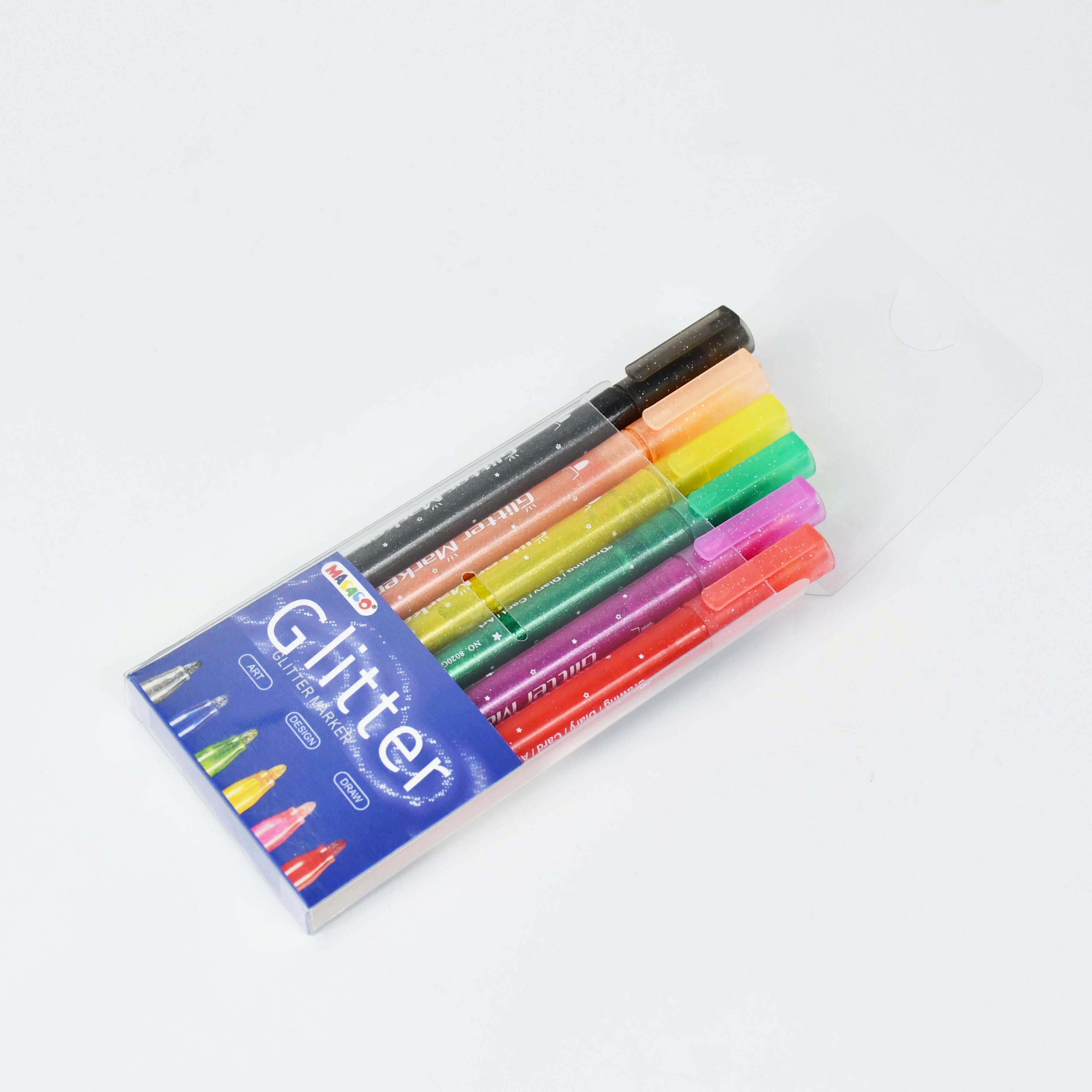 #8021G Glitter Marker color art drawing painting marker thick fiber tip