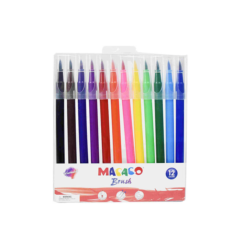 MACACO 8199 water color brush pen 12 colors flexible fine tip markers for painting drawing calligraphy
