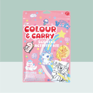 Colorful PVC bag scented activity kit with stickers alphabet markers coloring sheets