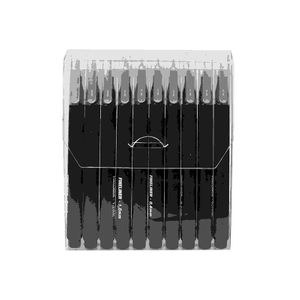 MACACO 8889 multi-size fineliner pens set 10 pcs assorted tip sizes 0.6mm 1.0mm 1.2mm black technical drawing markers in rigid clear case for sketching outlining.