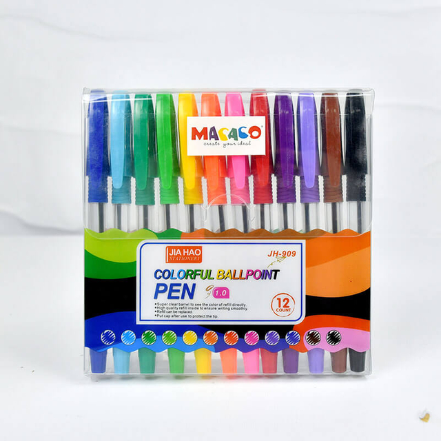 Colorful ballpoint pen JH-909 1.0mm semi gel pens bulk wholesale