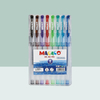 SEMI GEL PENS 882G -12 Colors Glitter Gel Ink Pens with Comfort Rubber Grip