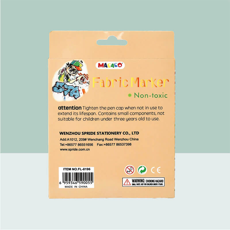Wholesale permanent textile fabric paint markers model 8196F with integrated plastic body