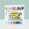 MACACO Special marker 7978 acrylic markers set twin-tip two-colors brush soft head paint pens safe and non-toxic dual-head multi-color acrylic markers in portable plastic case wholesale