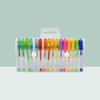MACACO gel ink pens glitter mini gel ink pen 16 colors assorted set in horizontal clear PVC pouch with twin snap buttons