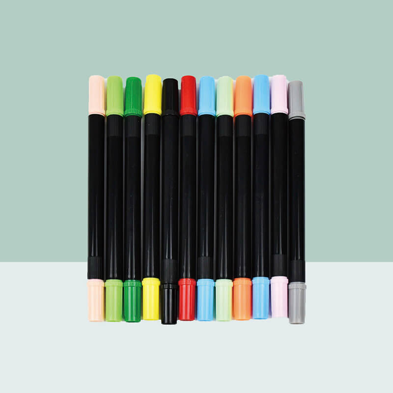 MACACO 508-12 water color pen 12 colors dual tip brush washable markers.