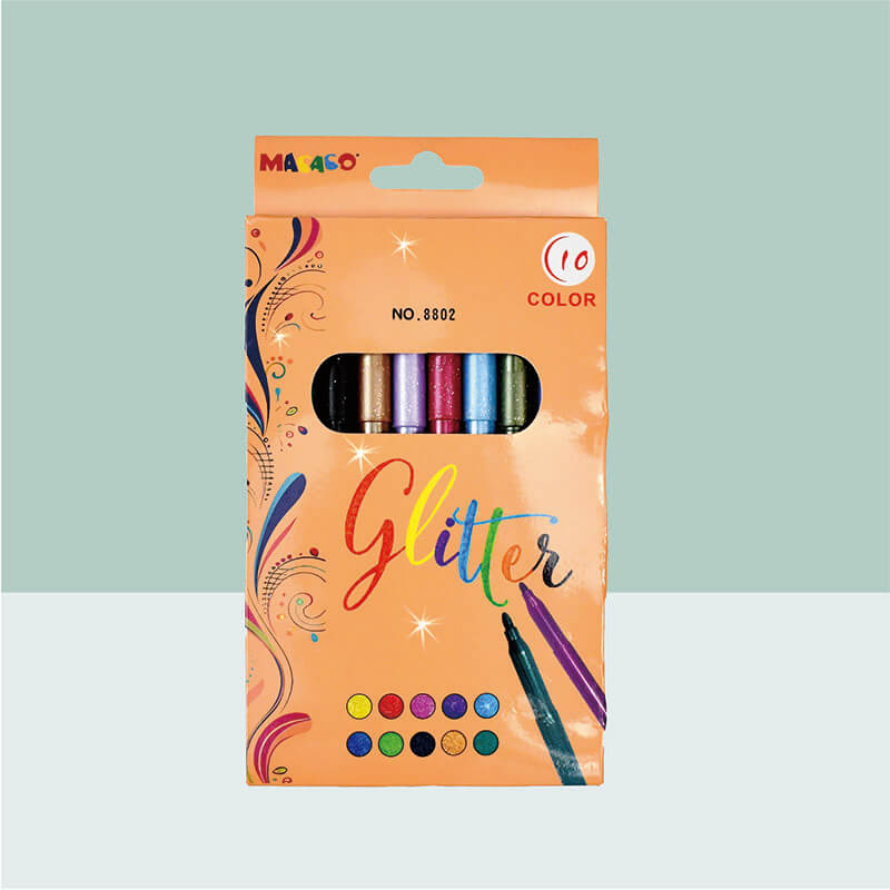 Glitter Mark 802 20/10 Colors Washable Glitter Markers Set