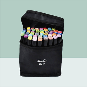 MACACO Special marker 8001 art markers set available in 24 colors and 60 colors dual tip chisel fine sketch pens safe and non-toxic drawing markers in black zipper carrying bag wholesale