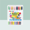 MACACO Special marker 7978 acrylic markers set twin-tip two-colors brush soft head paint pens safe and non-toxic dual-head multi-color acrylic markers in portable plastic case wholesale