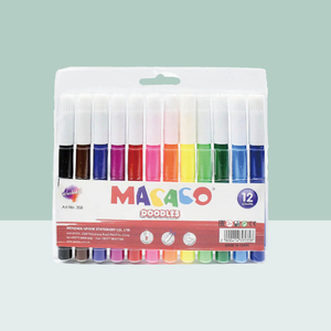 358-12 Water Color Pen 12 Colors Washable Doodles Markers