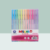 MACACO semi gel pens 882P pastel gel ink pen 12 colors assorted set in standard clear PET presentation box