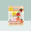 Pen top toys blister card 4pcs pen topper assorted characters kids stationery