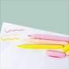 MACACO 101H metallic highlighter pens set 6 colors chisel tip pastel text shading markers in blister card pack for school office journaling