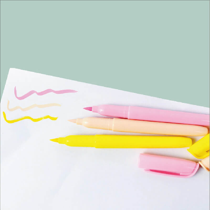 MACACO 101H metallic highlighter pens set 6 colors chisel tip pastel text shading markers in blister card pack for school office journaling