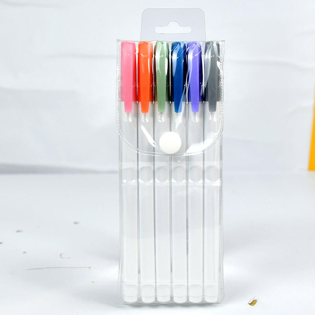 Semi gel pen 929 0.7mm black ink 6 pcs PVC bag pack bulk wholesale