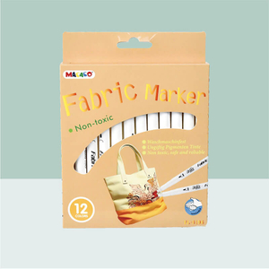 Wholesale permanent textile fabric paint markers model 8196F with integrated plastic body