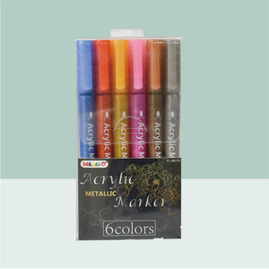 OEM 8021 metallic acrylic paint markers set 6 colors packed from China manufacturer