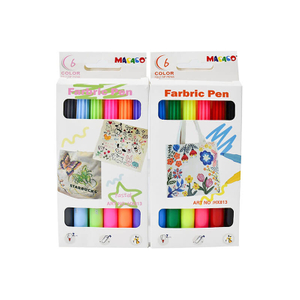 MACACO Special marker 813 fabric markers set bullet tip permanent textile ink pens safe and non-toxic canvas bag coloring markers in pastel colors window paper box wholesale