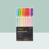 MACACO gel ink pens glitter 915N neon semi gel ink pen 12 colors assorted set in premium retail art paperboard presentation case