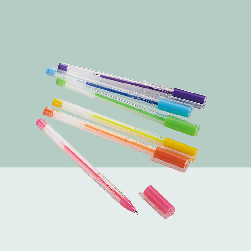 MACACO gel ink pens glitter 915N neon semi gel ink pen 12 colors assorted set in premium retail art paperboard presentation case