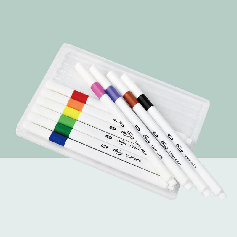 MACACO 1668 triangle fineliner pens set 10 colors fine line drawing white barrel triangular markers in clear hanging box for sketching journaling