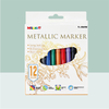 MACACO special marker 8869m metallic marker pen 12 colors rich shimmering art pens set in retail cardboard box